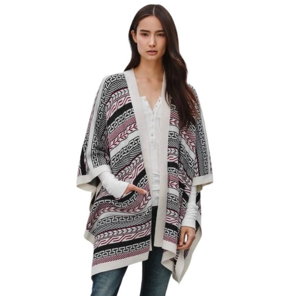 ** Golden by TNA Roohan Aztec Poncho Cape Cardigan w/ Alpaca and Wool Size S/M
